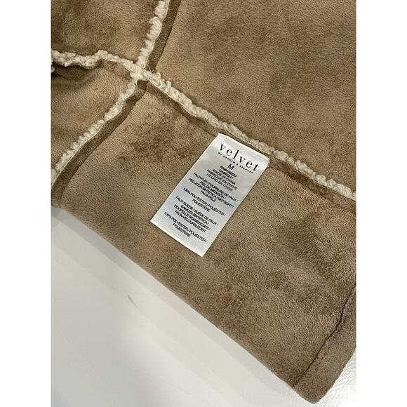 Velvet By Graham & Spencer Reversible Sherpa Oversized Coat Faux Suede Size M - Picture 4 of 5